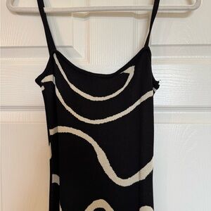 NET Commense Black and Cream Maxi Bodycon Dress
